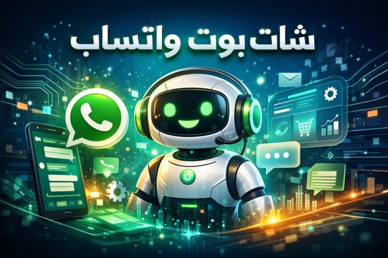 شات بوت واتساب احترافي لأتمتة خدمة العملاء وزيادة المبيعات، يجسد حلول ذكية تفاعلية تساعد الشركات على تحسين التواصل وتحقيق نمو مستدام