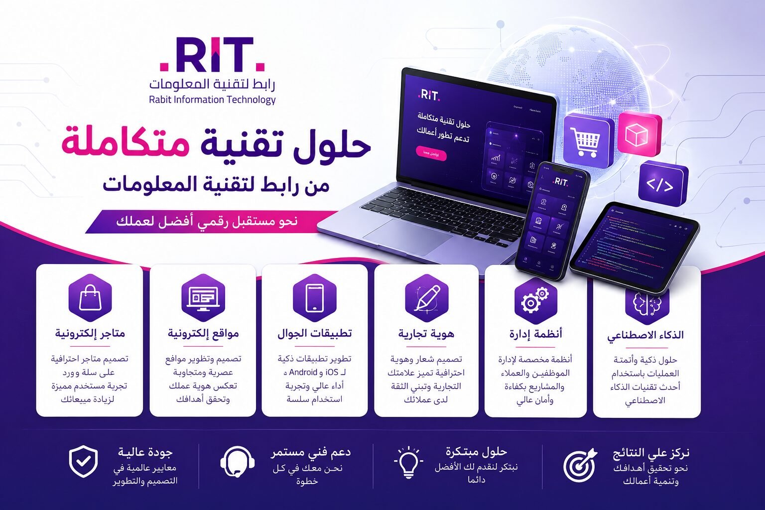 حلول تقنية متكاملة من رابط لتقنية المعلومات