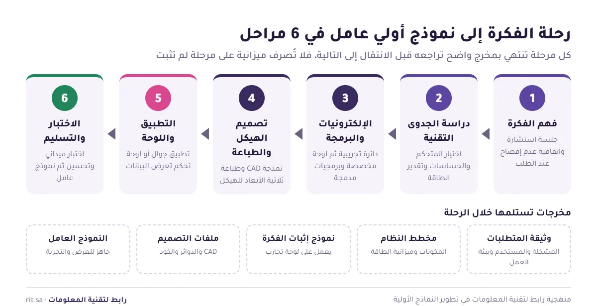 مراحل تحويل الفكرة إلى نموذج أولي عامل في رابط لتقنية المعلومات